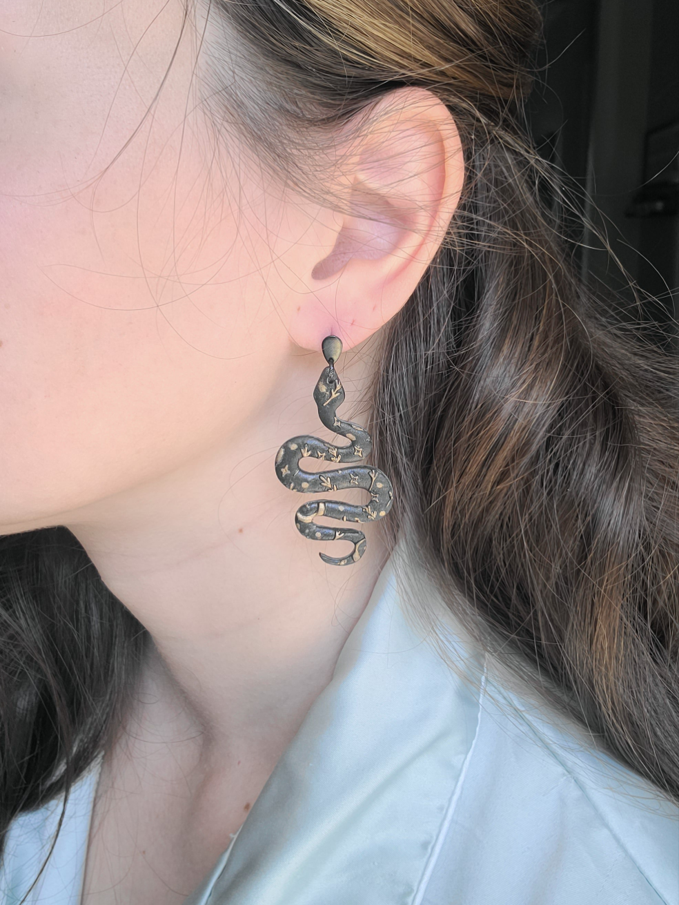 Black and bronze snakes