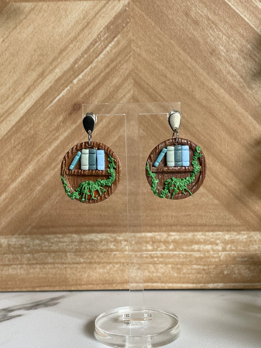 Round Bookshelf Earrings