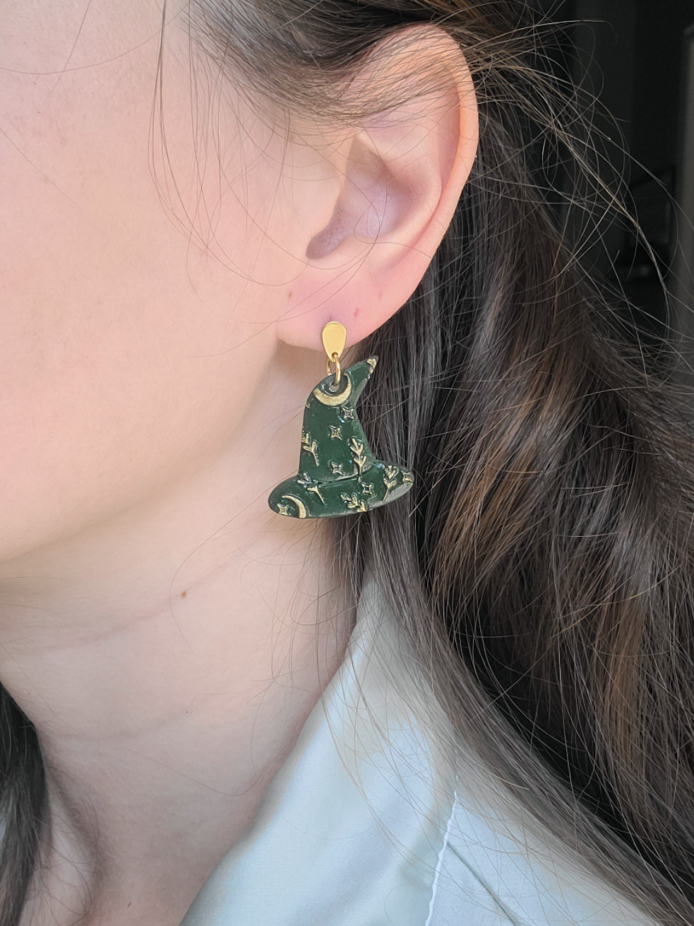 Green and gold Witch Hats