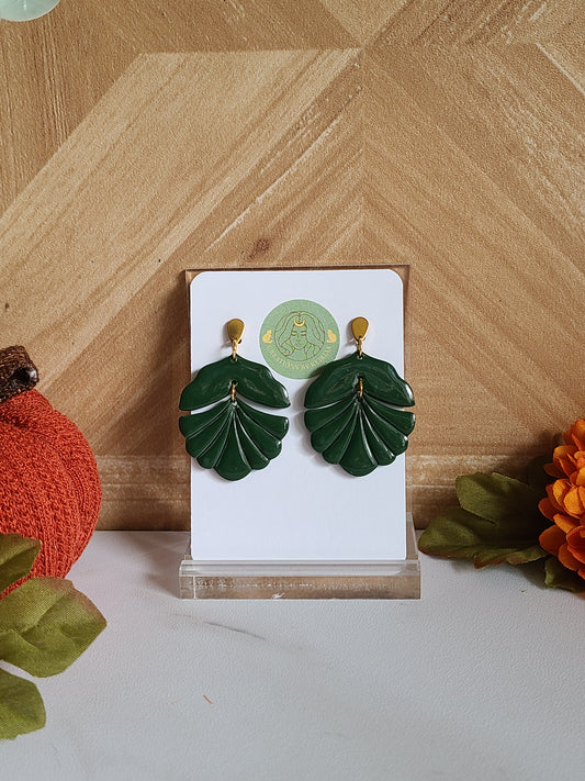 Green scallop dangles