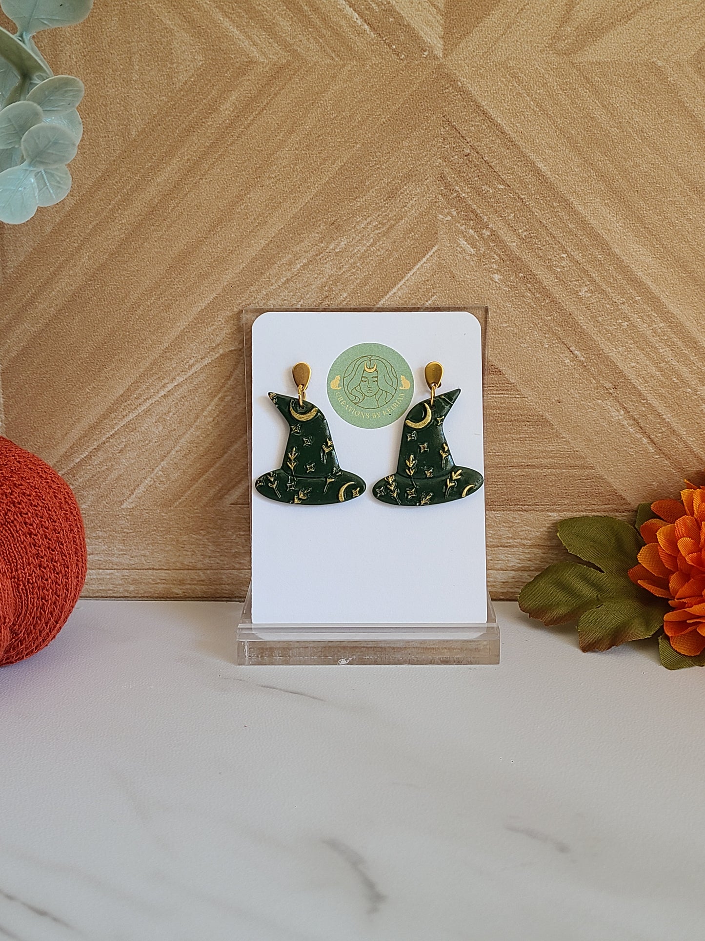 Green and gold Witch Hats