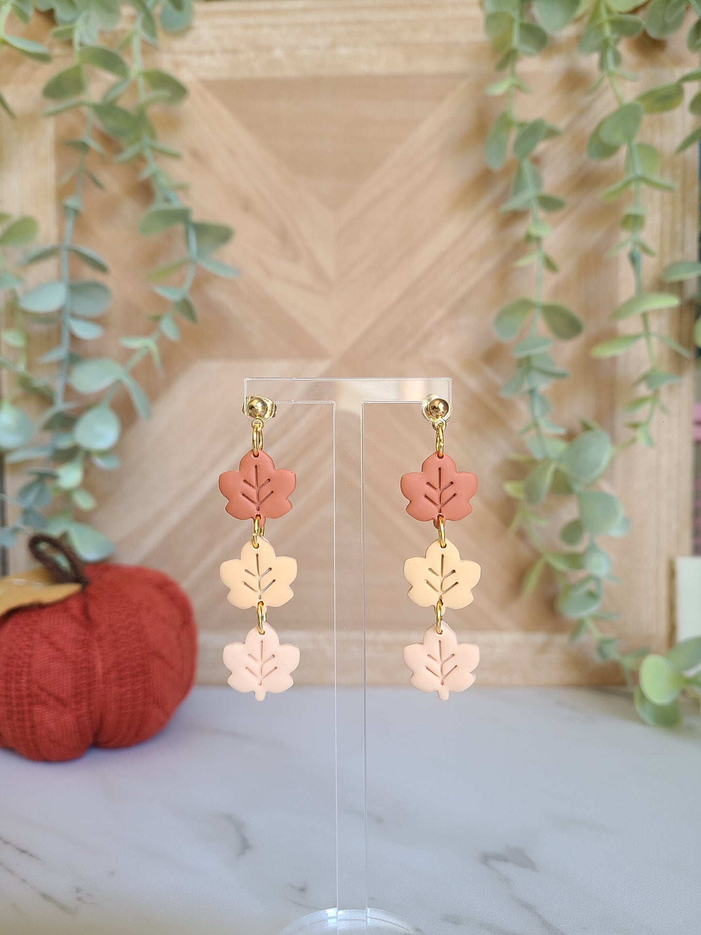 Light Tri-color Leaves Earrings