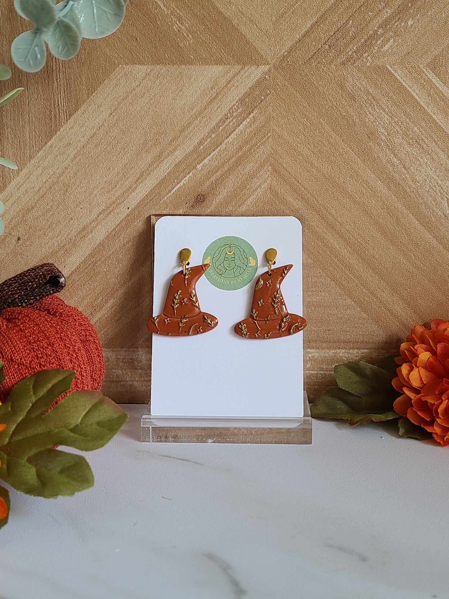 Terracotta and gold witch hats