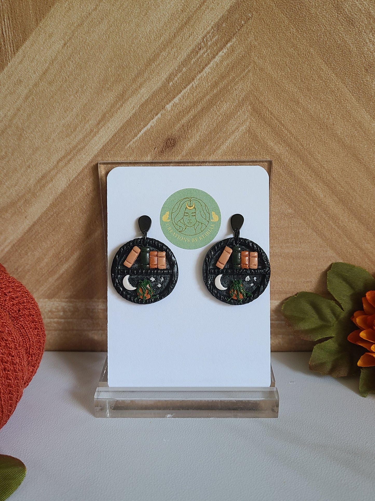 Round Bookshelf Earrings