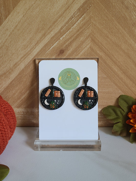 Round Bookshelf Earrings