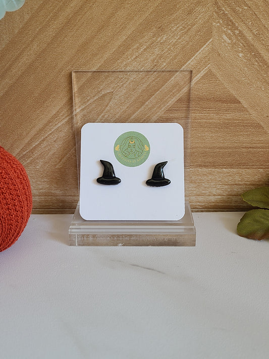 Black witch Hat studs