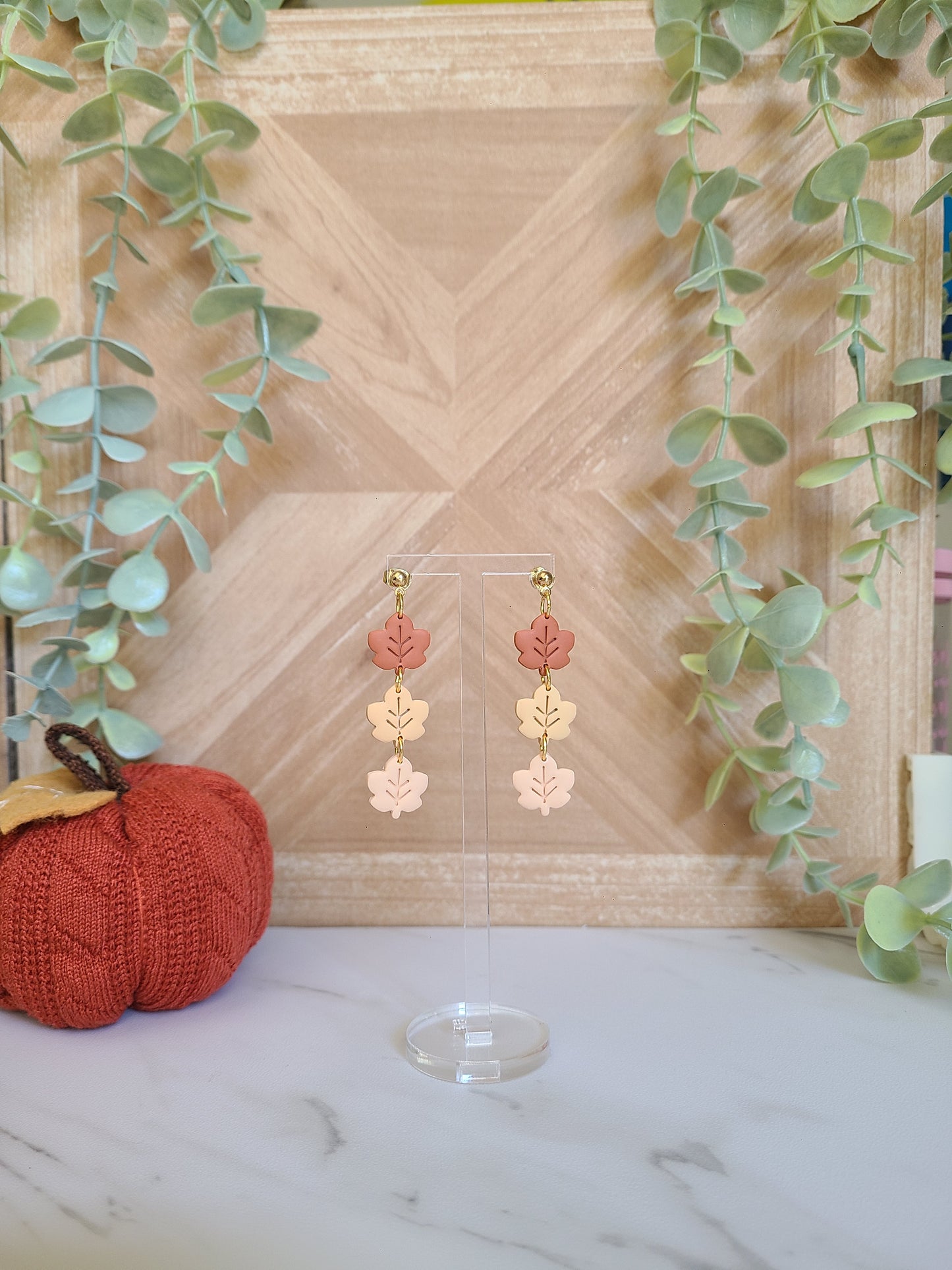 Light Tri-color Leaves Earrings