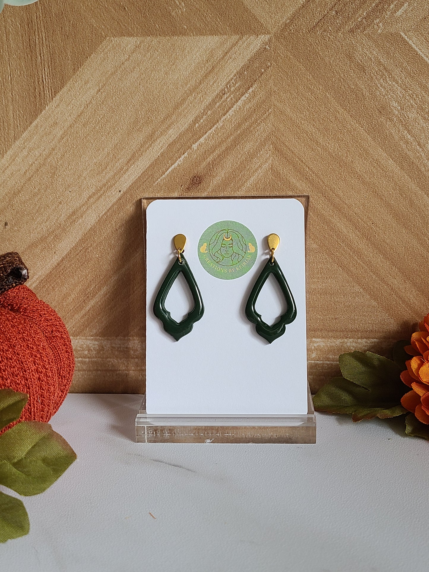 Green diamond dangles