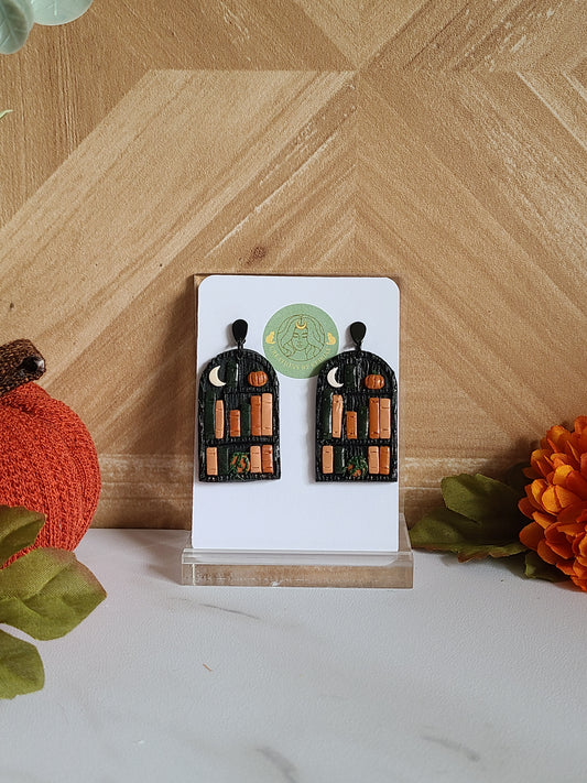 Arched Bookshelf Earrings